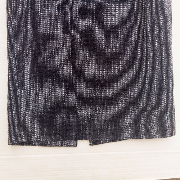 Ellen Tracy Tweed Pencil Skirt-Size 2-Charcoal/Black-Lined-Kick Pleat-Career-NEW - Picture 3 of 10